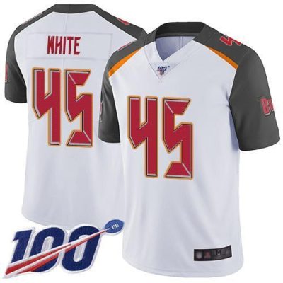 Nike Buccaneers #45 Devin White White Stitched NFL 100th Season Vapor Limited Jersey