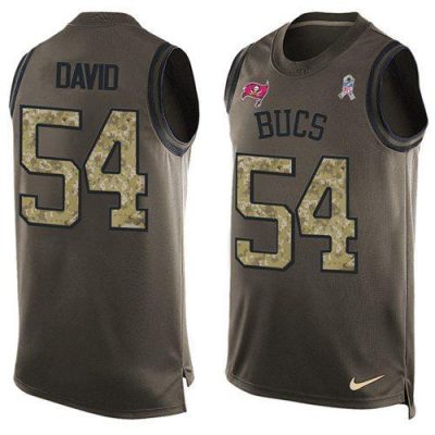 Nike Buccaneers #54 Lavonte David Green Stitched NFL Limited Salute To Service Tank Top Jersey