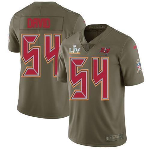 Nike Buccaneers #54 Lavonte David Olive Super Bowl LV Bound Stitched NFL Limited 2017 Salute To Service Jersey