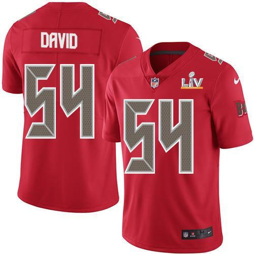 Nike Buccaneers #54 Lavonte David Red Super Bowl LV Bound Stitched NFL Limited Rush Jersey