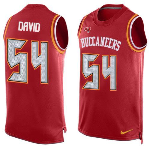 Nike Buccaneers #54 Lavonte David Red Team Color Stitched NFL Limited Tank Top Jersey
