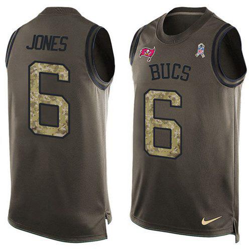 Nike Buccaneers #6 Julio Jones Green Stitched NFL Limited Salute To Service Tank Top Jersey