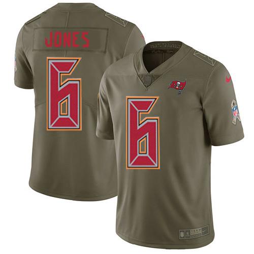 Nike Buccaneers #6 Julio Jones Olive Stitched NFL Limited 2017 Salute To Service Jersey