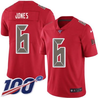 Nike Buccaneers #6 Julio Jones Red Stitched NFL Limited Rush 100th Season Jersey