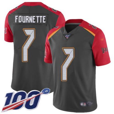 Nike Buccaneers #7 Leonard Fournette Gray Stitched NFL Limited Inverted Legend 100th Season Jersey