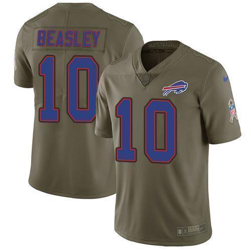 Buffalo Bills #10 Cole Beasley Olive Stitched NFL Limited 2017 Salute To Service Jersey