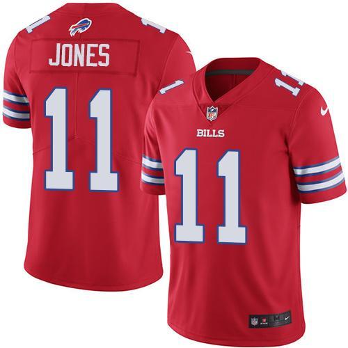Buffalo Bills #11 Zay Jones Red Stitched NFL Limited Rush Jersey