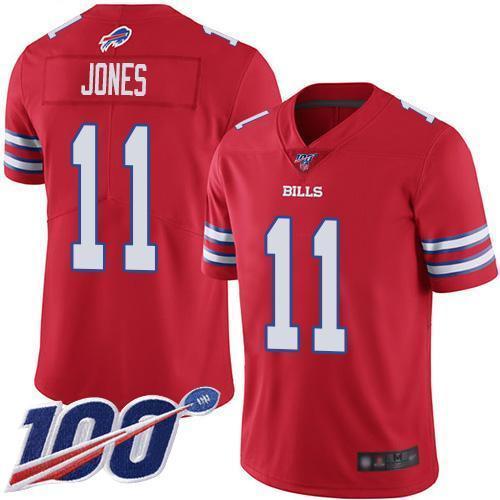 Buffalo Bills #11 Zay Jones Red Stitched NFL Limited Rush 100th Season Jersey