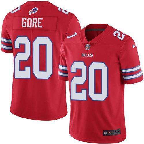 Buffalo Bills #20 Frank Gore Red Stitched NFL Elite Rush Jersey