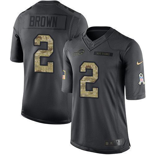 Buffalo Bills #2 John Brown Black Stitched NFL Limited 2016 Salute To Service Jersey