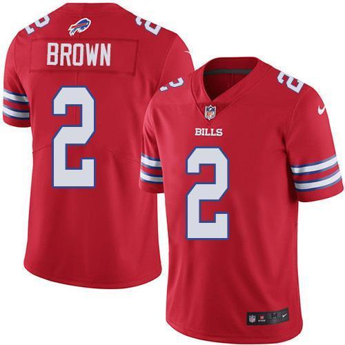 Buffalo Bills #2 John Brown Red Stitched NFL Elite Rush Jersey