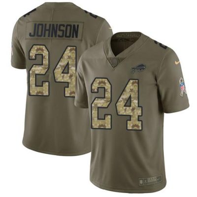 Buffalo Bills #24 Taron Johnson Olive/Camo Stitched NFL Limited 2017 Salute To Service Jersey