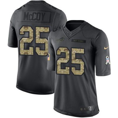 Buffalo Bills #25 LeSean McCoy Black Stitched NFL Limited 2016 Salute To Service Jersey