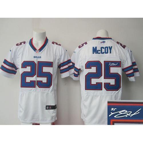 Buffalo Bills #25 LeSean McCoy White Stitched NFL Elite Autographed Jersey