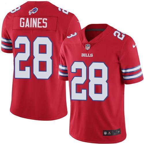 Buffalo Bills #28 E.J. Gaines Red Stitched NFL Limited Rush Jersey