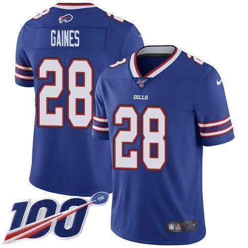 Buffalo Bills #28 E.J. Gaines Royal Blue Team Color Stitched NFL 100th Season Vapor Untouchable Limited Jersey