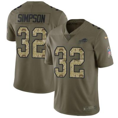Buffalo Bills #32 O. J. Simpson Olive/Camo Stitched NFL Limited 2017 Salute To Service Jersey
