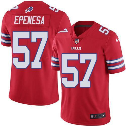 Buffalo Bills #57 A.J. Epenesas Red Stitched NFL Limited Rush Jersey