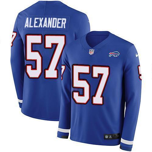 Buffalo Bills #57 Lorenzo Alexander Royal Blue Team Color Stitched NFL Limited Therma Long Sleeve Jersey