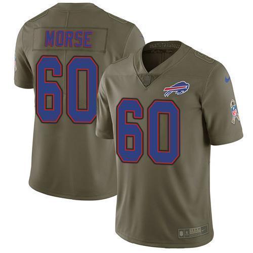 Buffalo Bills #60 Mitch Morse Olive Stitched NFL Limited 2017 Salute To Service Jersey