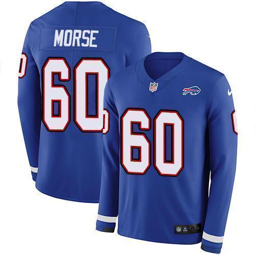 Buffalo Bills #60 Mitch Morse Royal Blue Team Color Stitched NFL Limited Therma Long Sleeve Jersey