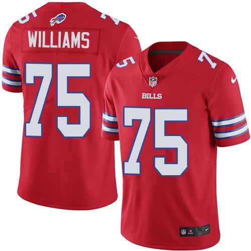 Buffalo Bills #75 Daryl Williams Red Stitched NFL Limited Rush Jersey