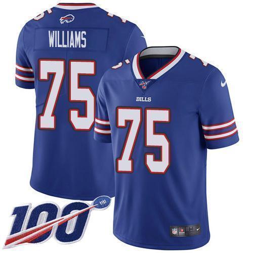 Buffalo Bills #75 Daryl Williams Royal Blue Team Color Stitched NFL 100th Season Vapor Untouchable Limited Jersey