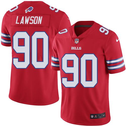 Buffalo Bills #90 Shaq Lawson Red Stitched NFL Elite Rush Jersey