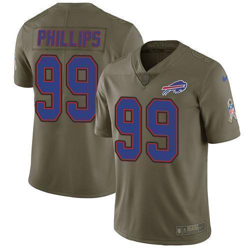 Buffalo Bills #99 Harrison Phillips Olive Stitched NFL Limited 2017 Salute To Service Jersey