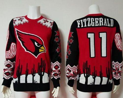 Nike Cardinals #11 Larry Fitzgerald Red/Black Ugly Sweater