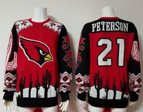 Nike Cardinals #21 Patrick Peterson Red/Black Ugly Sweater