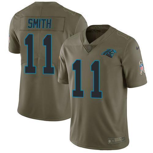 Nike Carolina Panthers #11 Torrey Smith Olive Stitched NFL Limited 2017 Salute To Service Jersey