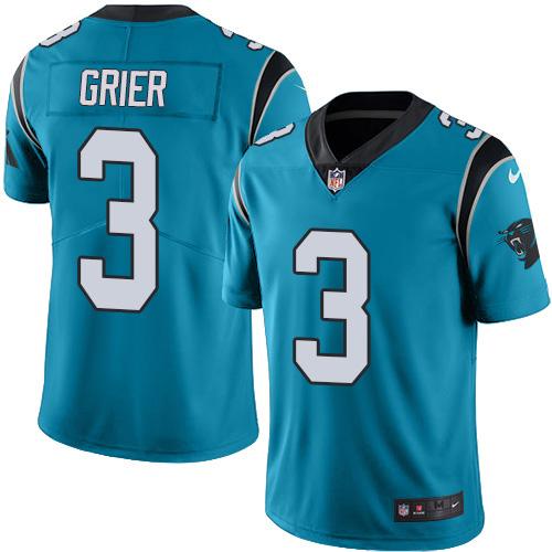 Nike Carolina Panthers #3 Will Grier Blue Alternate Stitched NFL Vapor Untouchable Limited Jersey