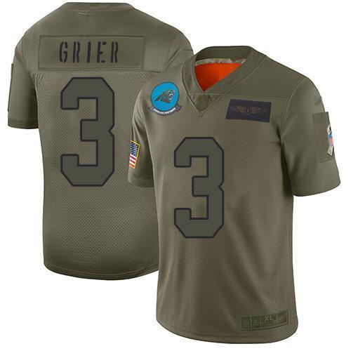 Nike Carolina Panthers #3 Will Grier Camo Stitched NFL Limited 2019 Salute To Service Jersey