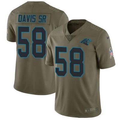 Nike Carolina Panthers #58 Thomas Davis Sr Olive Stitched NFL Limited 2017 Salute To Service Jersey