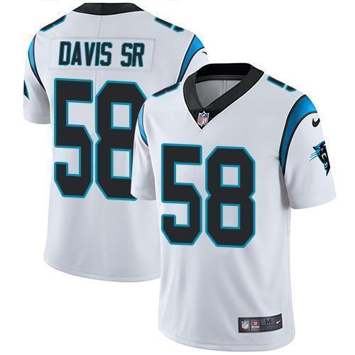 Nike Carolina Panthers #58 Thomas Davis Sr White Stitched NFL Vapor Untouchable Limited Jersey