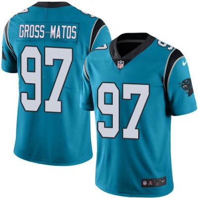 Nike Carolina Panthers #97 Yetur Gross-Matos Blue Stitched NFL Limited Rush Jersey