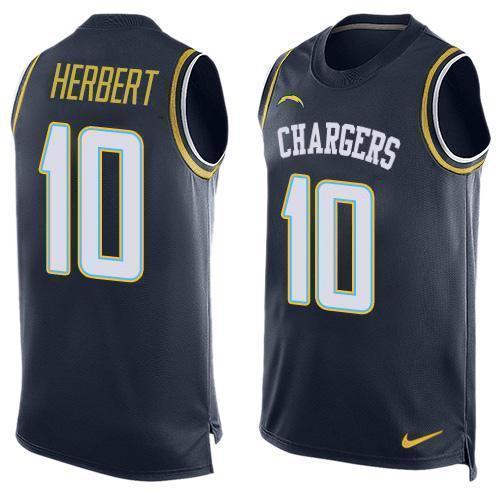 Nike Chargers #10 Justin Herbert Navy Blue Team Color Stitched NFL Limited Tank Top Jersey