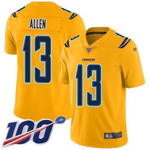 Nike Chargers #13 Keenan Allen Gold Stitched NFL Limited Inverted Legend 100th Season Jersey