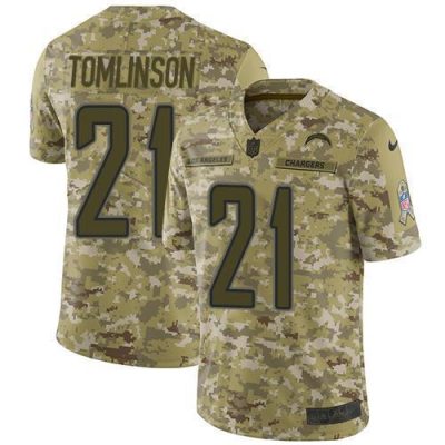 Nike Chargers #21 LaDainian Tomlinson Camo Stitched NFL Limited 2018 Salute To Service Jersey