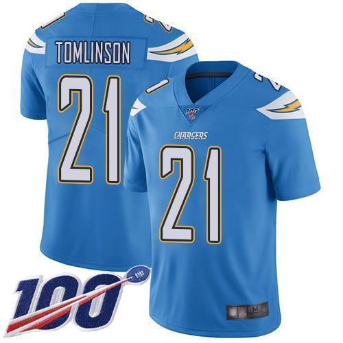 Nike Chargers #21 LaDainian Tomlinson Electric Blue Alternate Stitched NFL 100th Season Vapor Limited Jersey