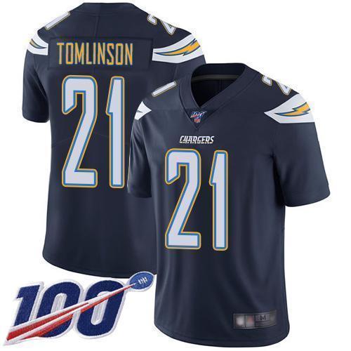 Nike Chargers #21 LaDainian Tomlinson Navy Blue Team Color Stitched NFL 100th Season Vapor Limited Jersey