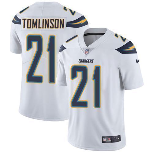 Nike Chargers #21 LaDainian Tomlinson White Stitched NFL Vapor Untouchable Limited Jersey
