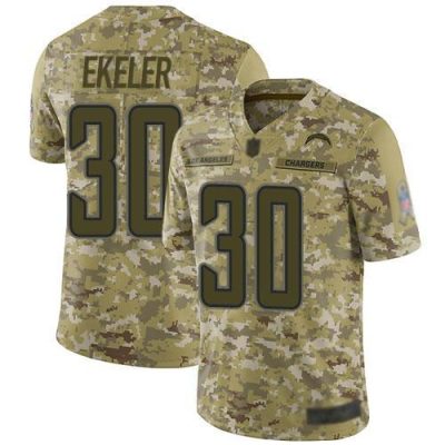 Nike Chargers #30 Austin Ekeler Camo Stitched NFL Limited 2018 Salute To Service Jersey