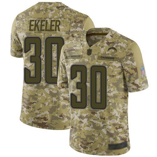 Nike Chargers #30 Austin Ekeler Camo Stitched NFL Limited 2018 Salute To Service Jersey