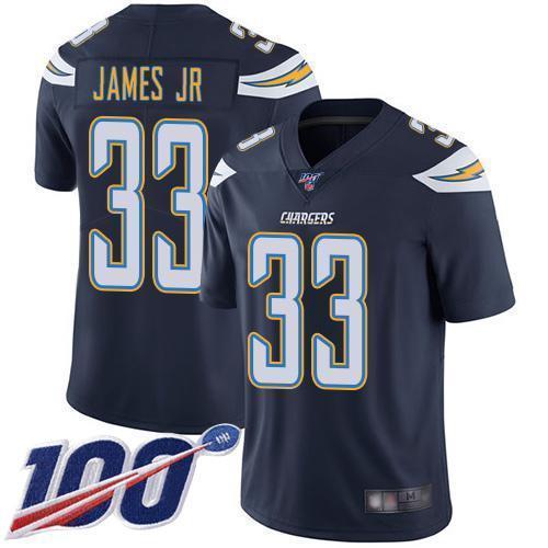 Nike Chargers #33 Derwin James Jr Navy Blue Team Color Stitched NFL 100th Season Vapor Limited Jersey