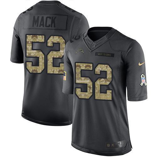 Nike Chargers #52 Khalil Mack Black Stitched NFL Limited 2016 Salute To Service Jersey