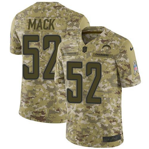 Nike Chargers #52 Khalil Mack Camo Stitched NFL Limited 2018 Salute To Service Jersey