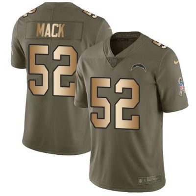 Nike Chargers #52 Khalil Mack Olive/Gold Stitched NFL Limited 2017 Salute To Service Jersey