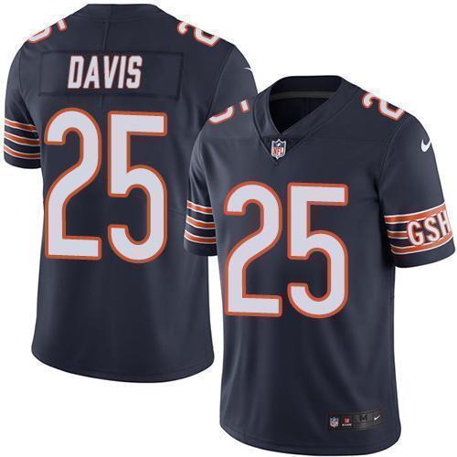 Nike Chicago Bears #25 Mike Davis Navy Blue Team Color Stitched NFL Vapor Untouchable Limited Jersey